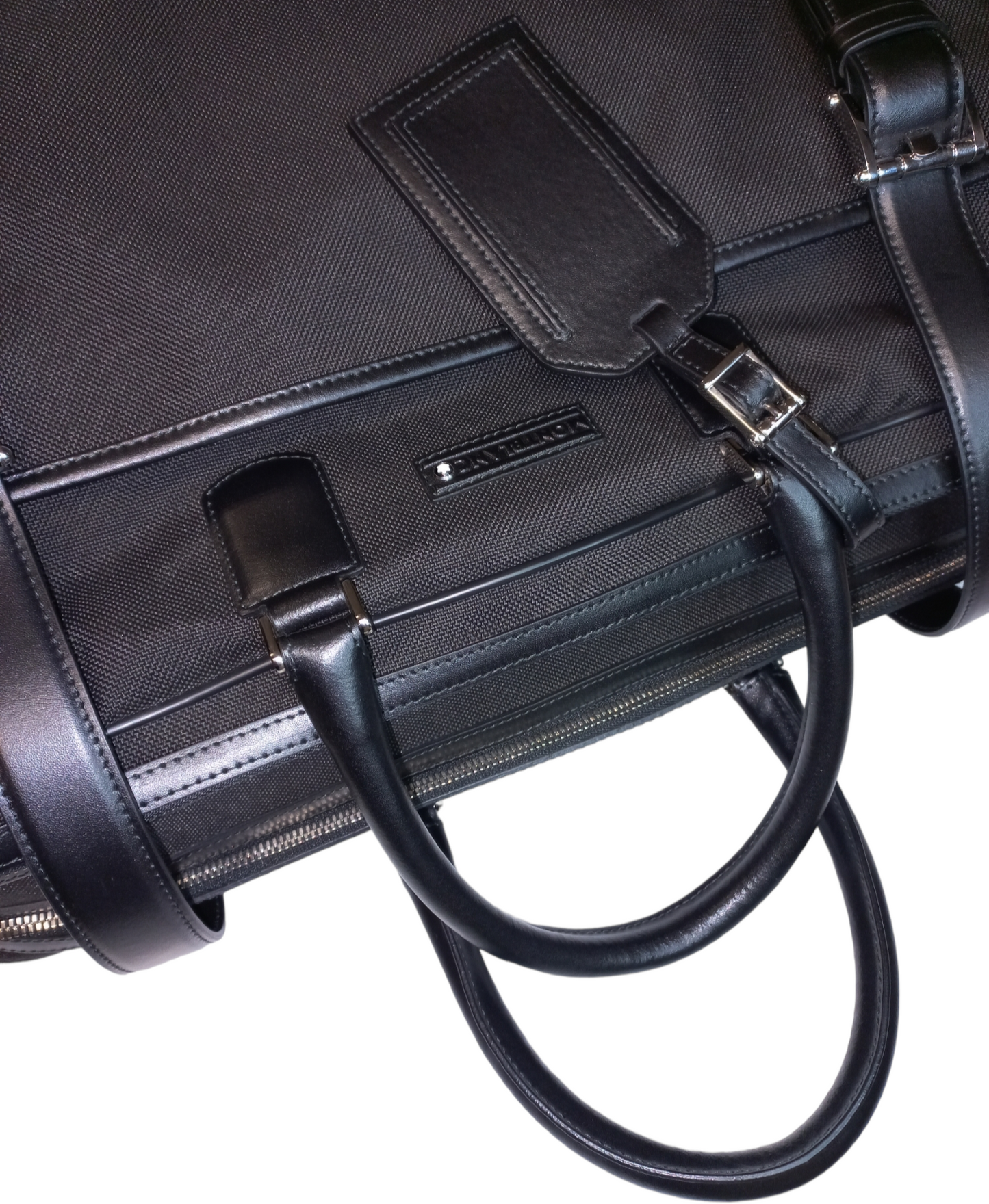 Mont Blanc Leather Laptop Briefcase Black
