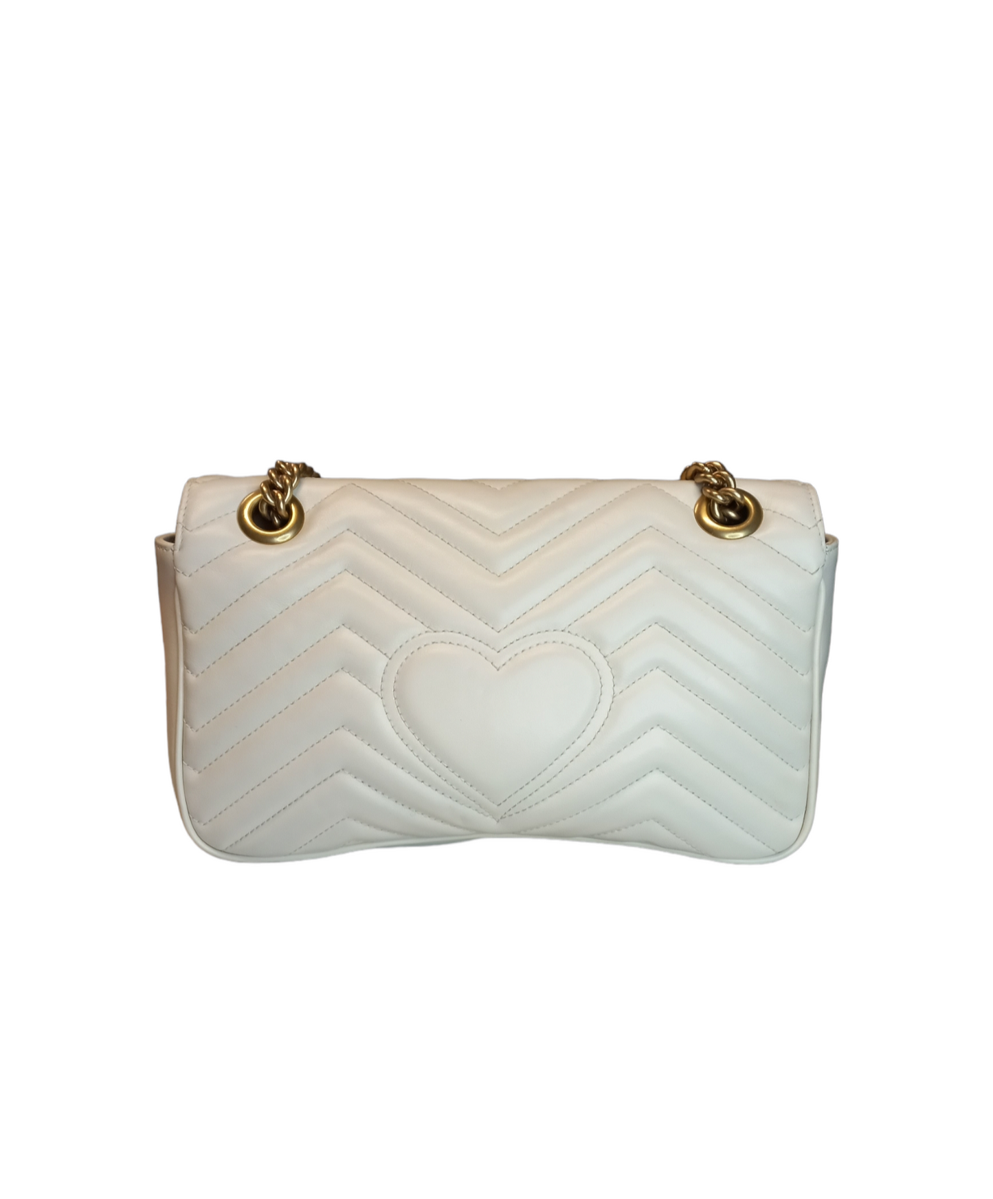 Gucci Leather Marmont Matelasse Small Shoulder Bag White