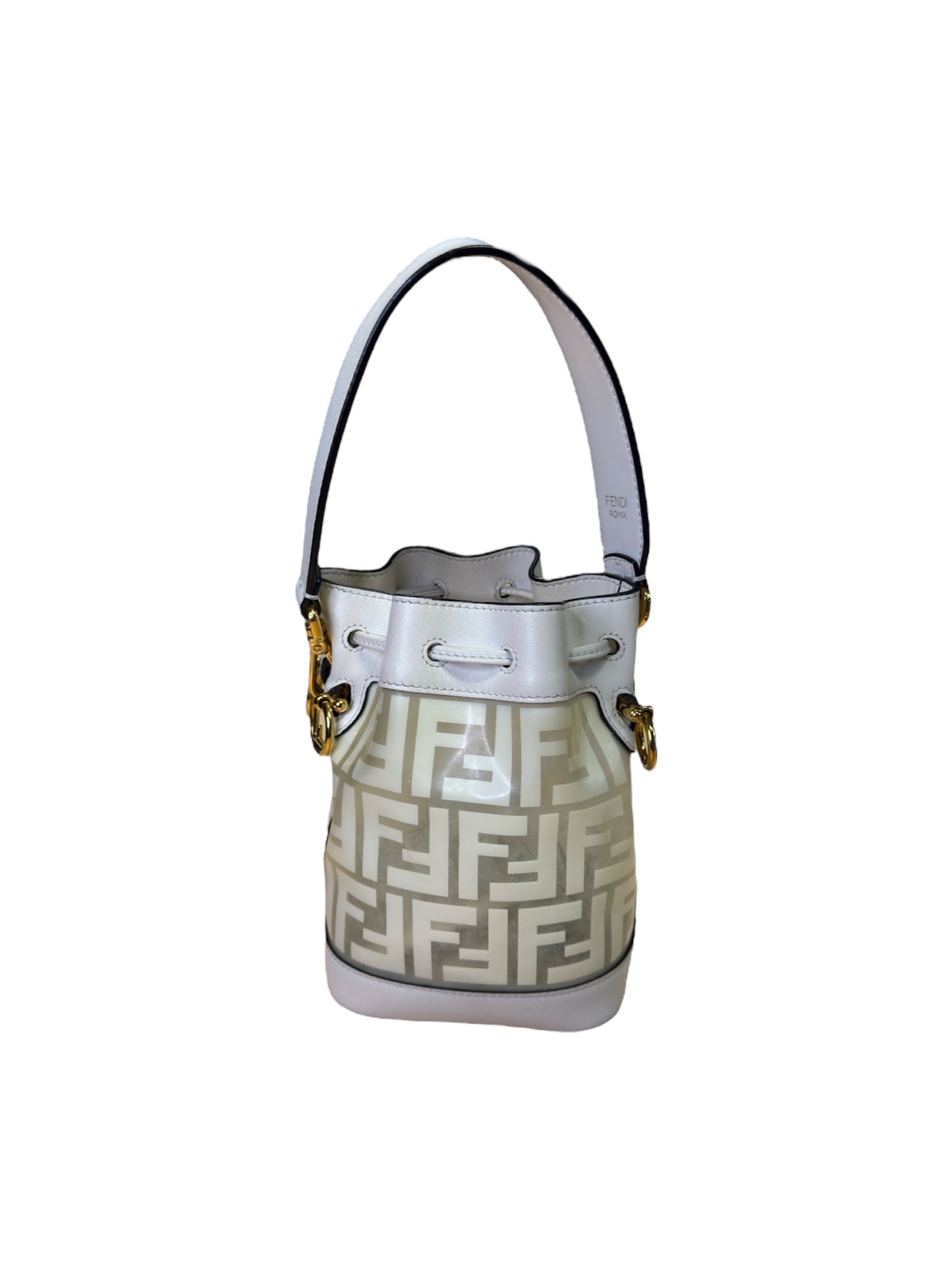Fendi Mon Trésor PVC Bucket Bag White