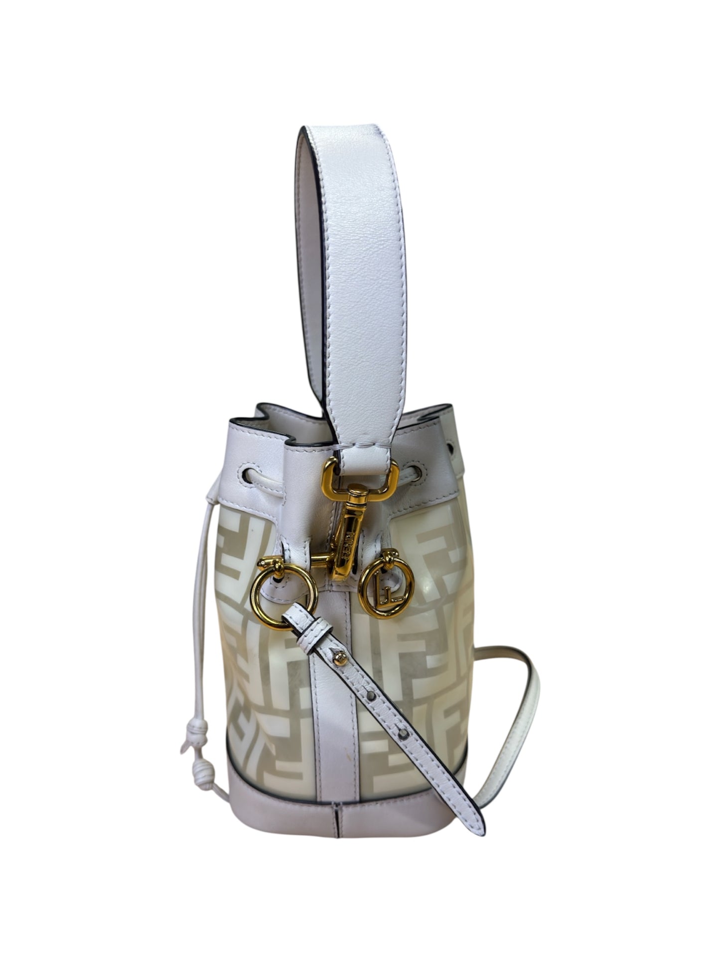 Fendi Mon Trésor PVC Bucket Bag White