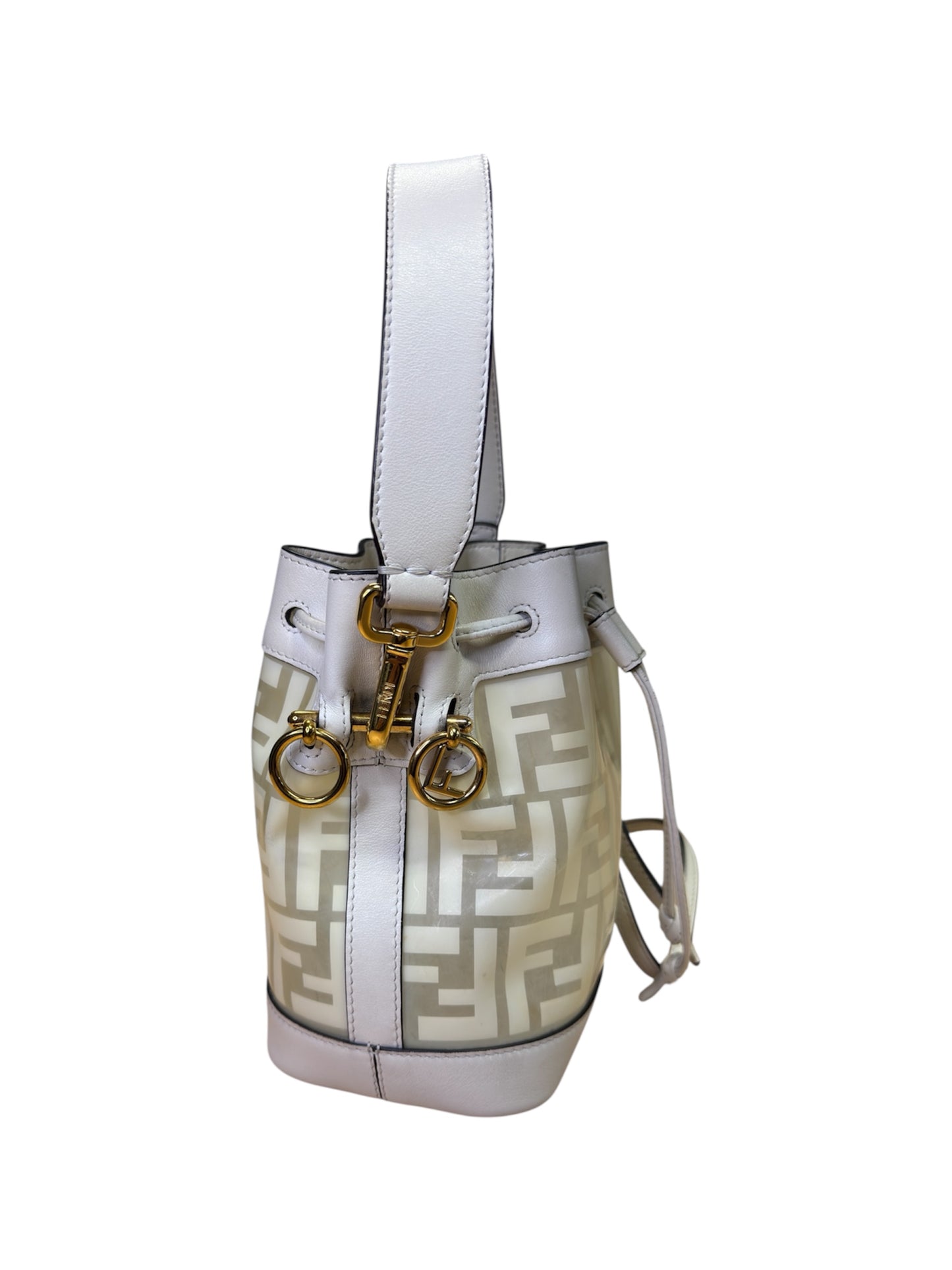 Fendi Mon Trésor PVC Bucket Bag White