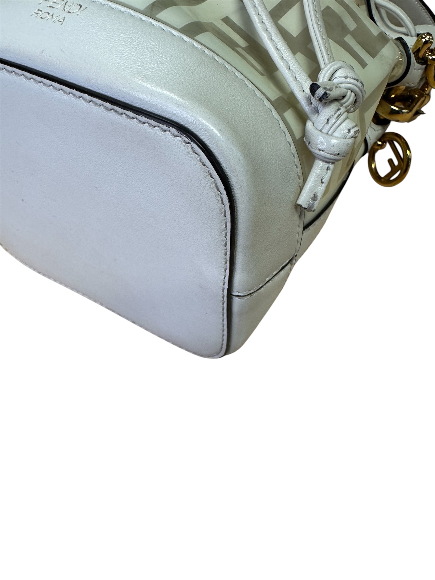 Fendi Mon Trésor PVC Bucket Bag White