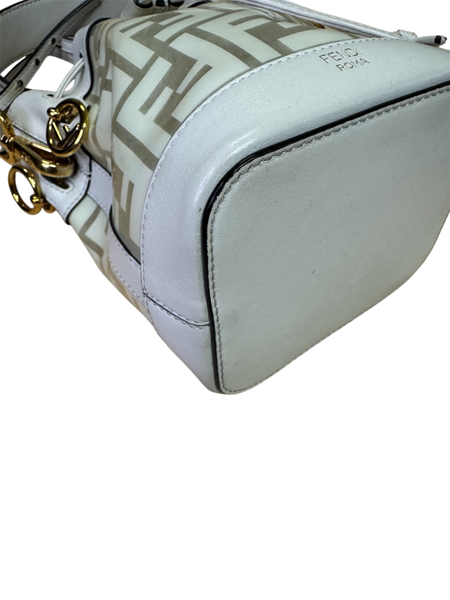 Fendi Mon Trésor PVC Bucket Bag White