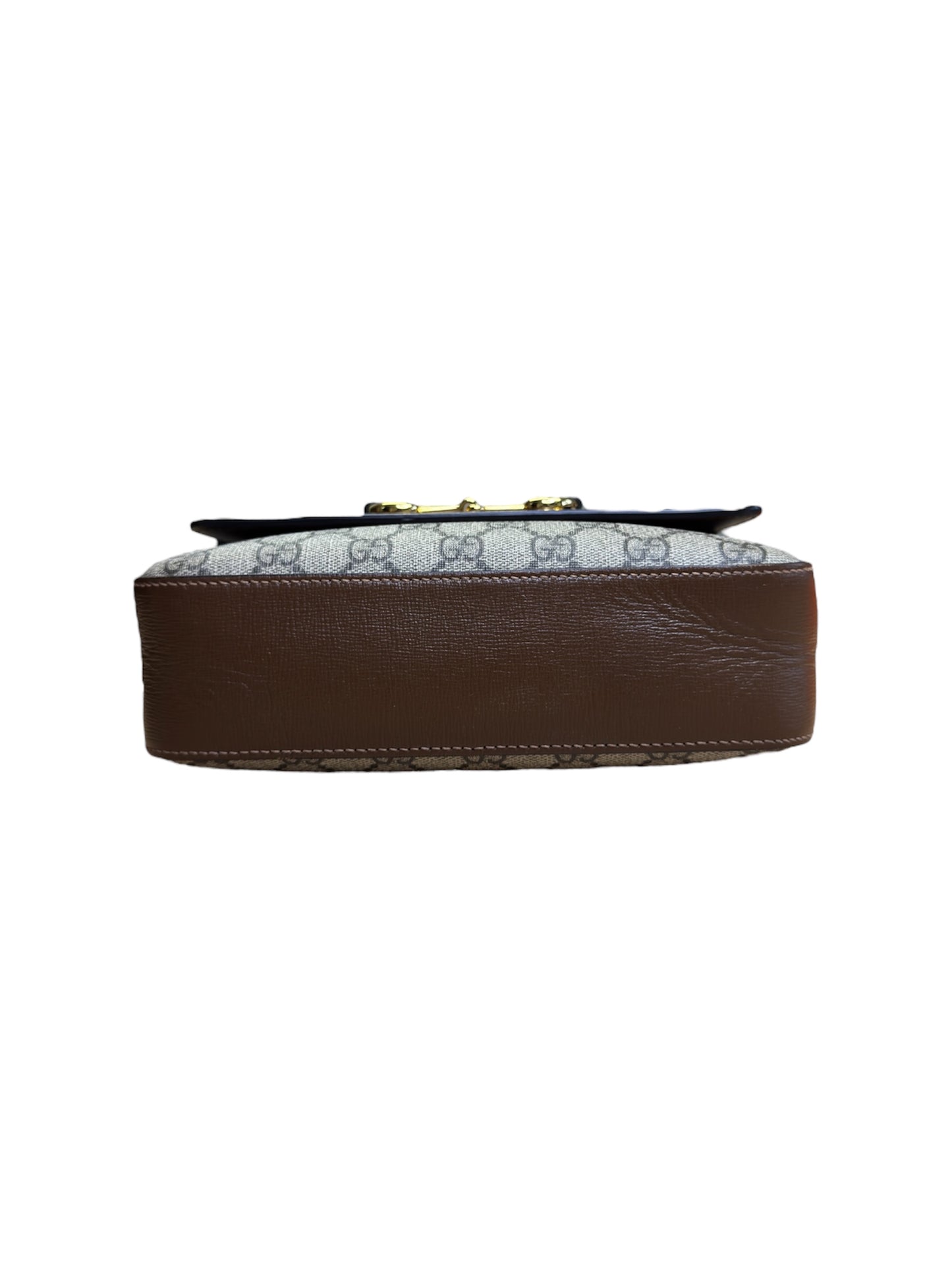 Gucci Horsebit 1955 Small Brown/Beige GG Supreme Shoulder Bag