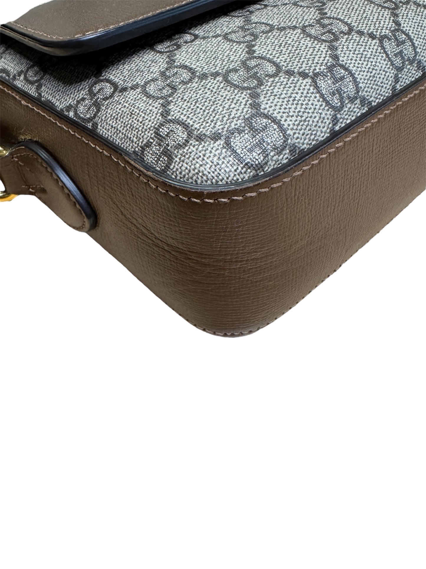 Gucci Horsebit 1955 Small Brown/Beige GG Supreme Shoulder Bag