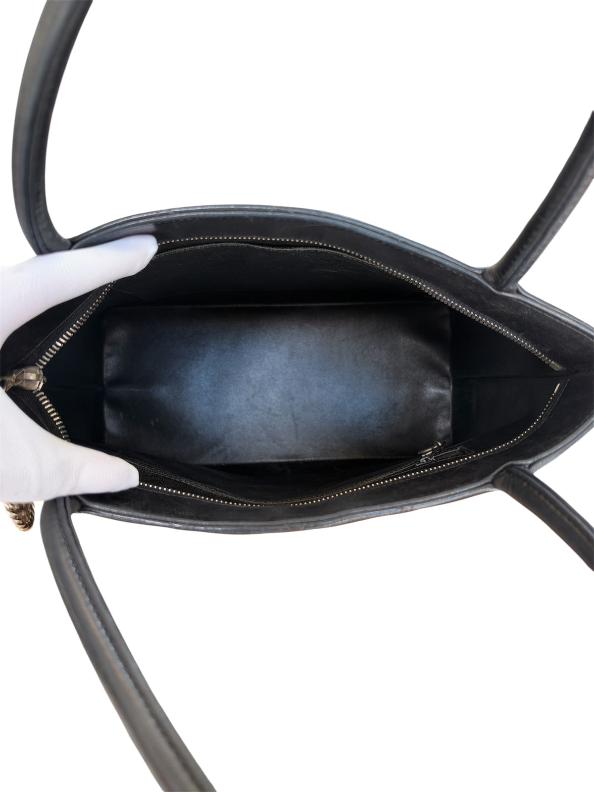 Chanel Medallion Tote Bag Black - Silver Hardware