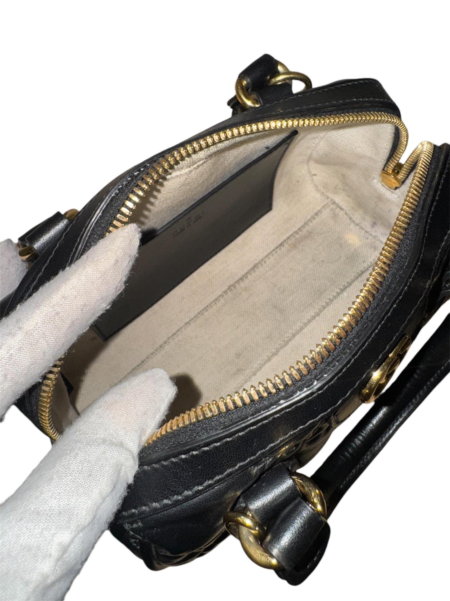 Gucci GG mini Matelasse Leather Satchel Black