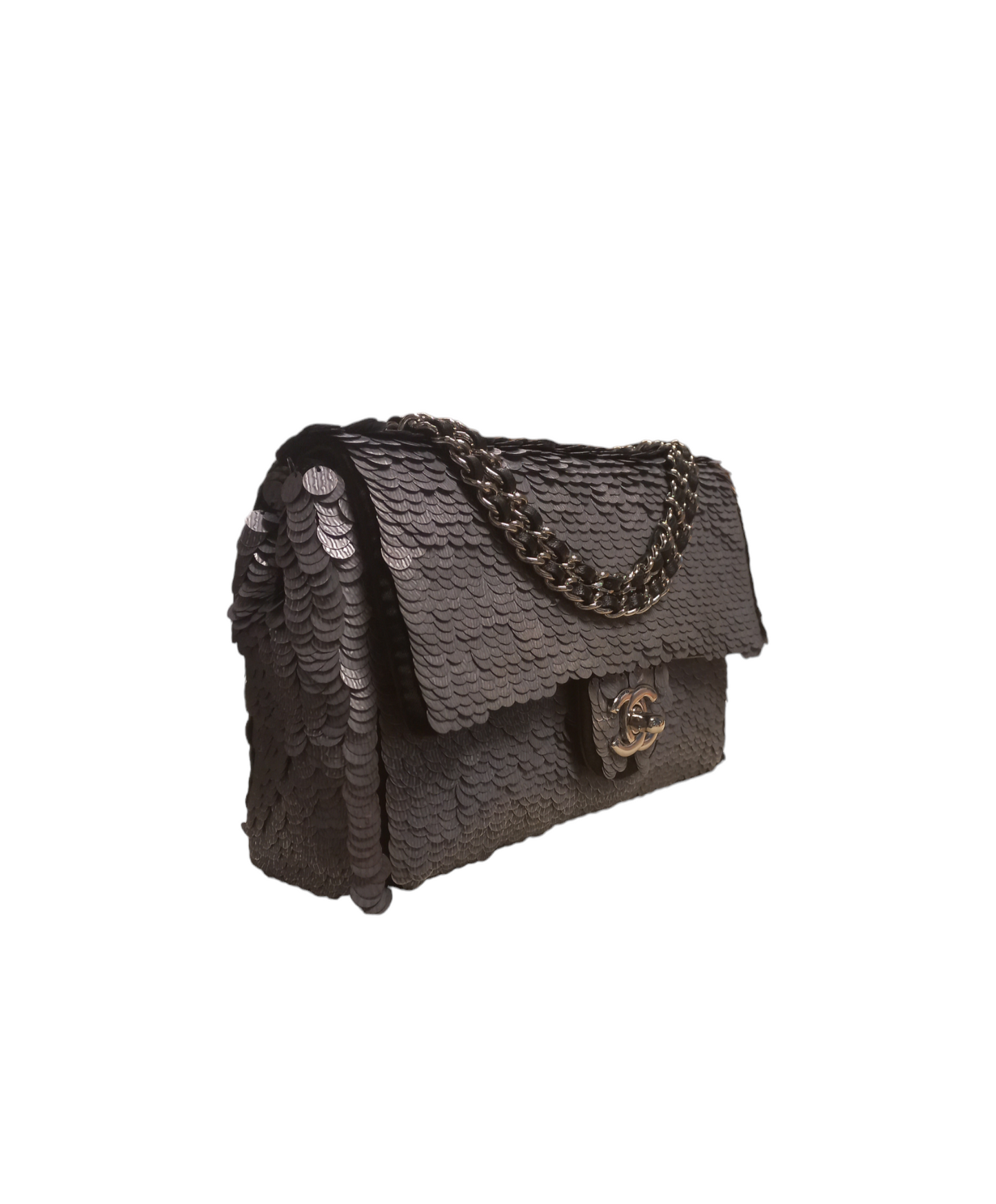 Chanel Dark Grey Sequin Small Flap Bag