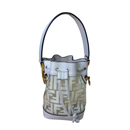 Fendi Mon Trésor PVC Bucket Bag White