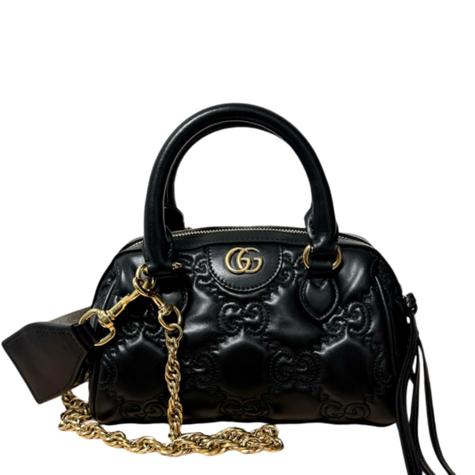 Gucci GG mini Matelasse Leather Satchel Black