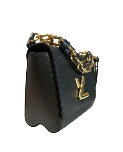 Louis Vuitton Twist MM Bag Black & Gold