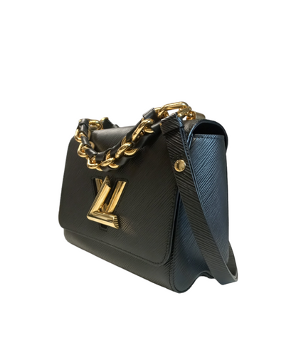 Louis Vuitton Twist MM Bag Black & Gold