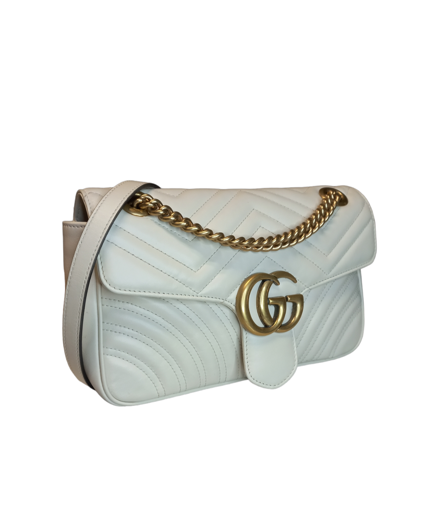 Gucci small 2025 white marmont bag