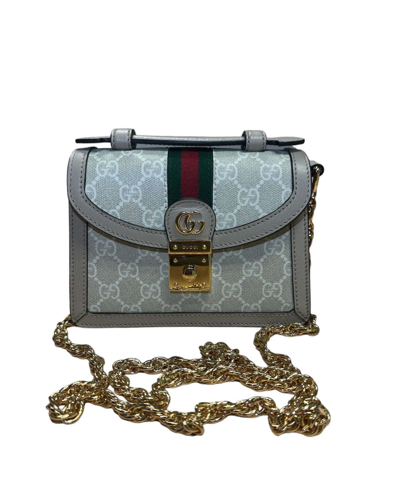 Gucci Ophidia GG Mini Shoulder Bag White and Beige