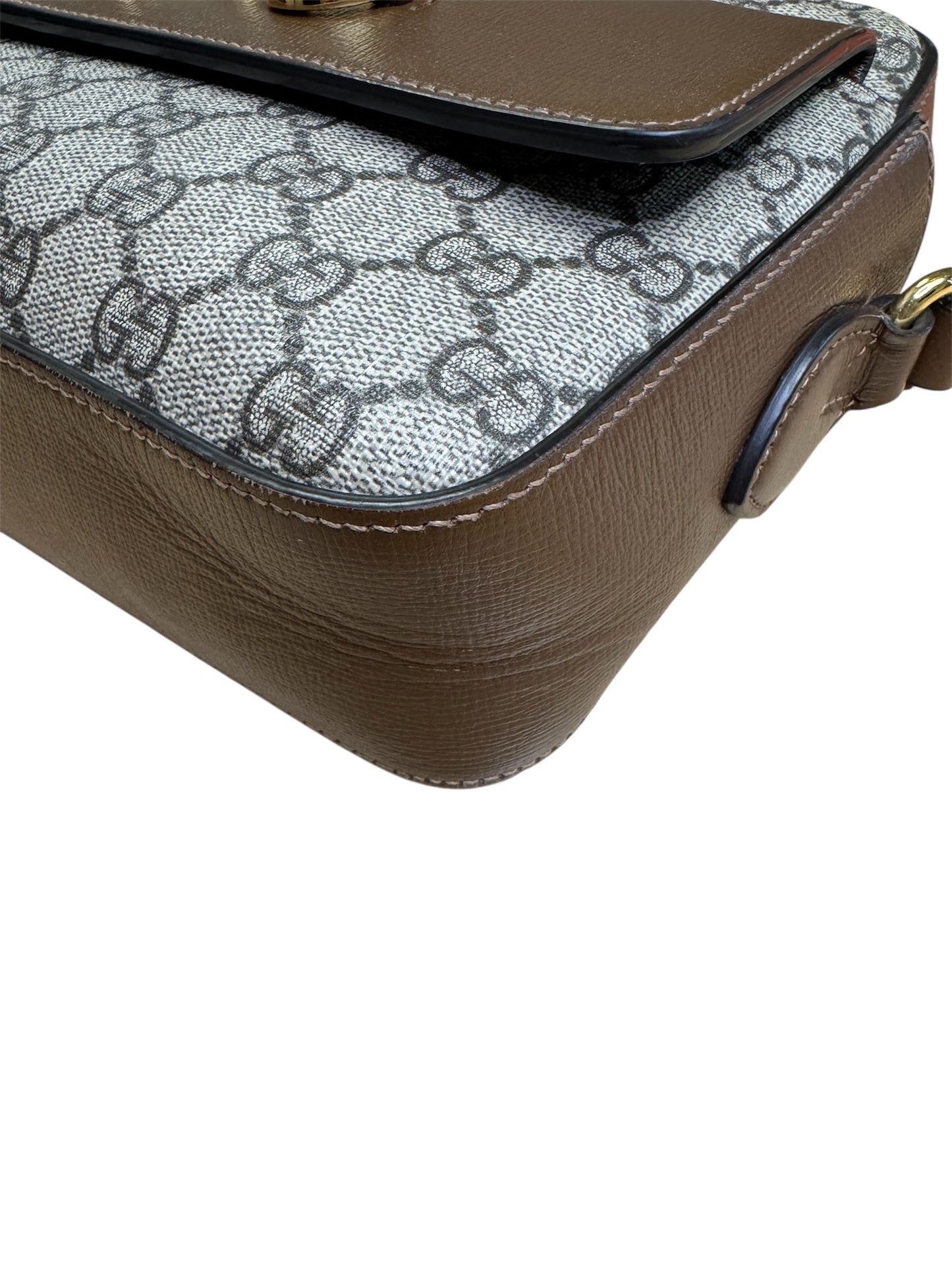 Gucci Horsebit 1955 Small Brown/Beige GG Supreme Shoulder Bag
