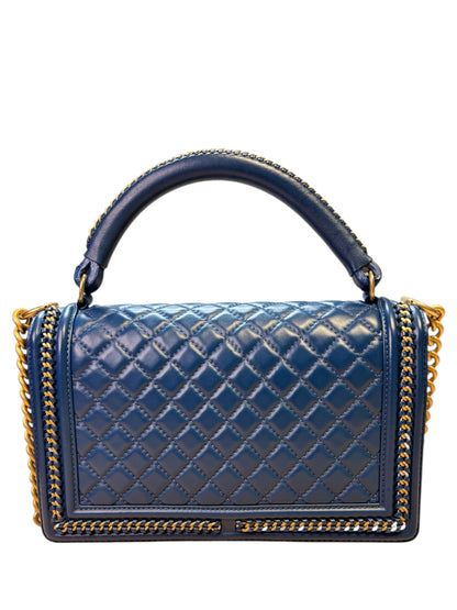 Chanel Boy Top Handle 28 Navy Blue
