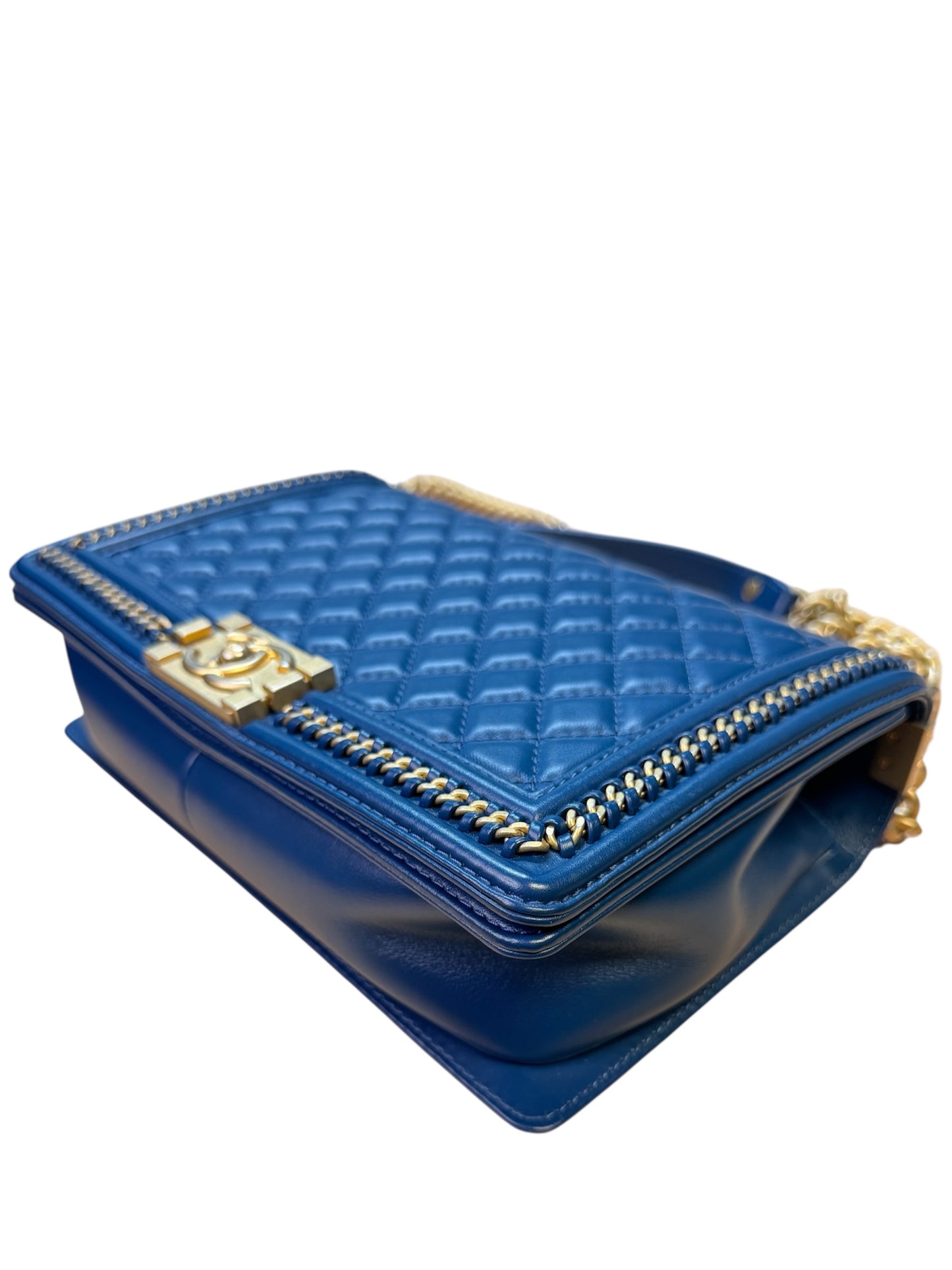 Chanel Boy Top Handle 28 Navy Blue