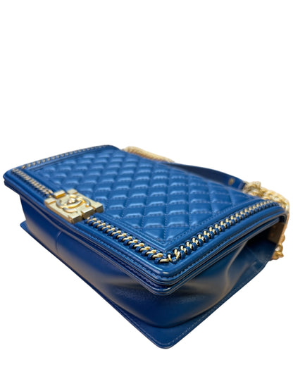 Chanel Boy Top Handle 28 Navy Blue