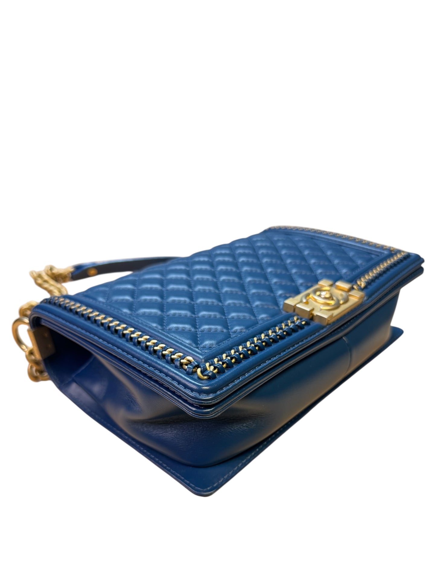 Chanel Boy Top Handle 28 Navy Blue