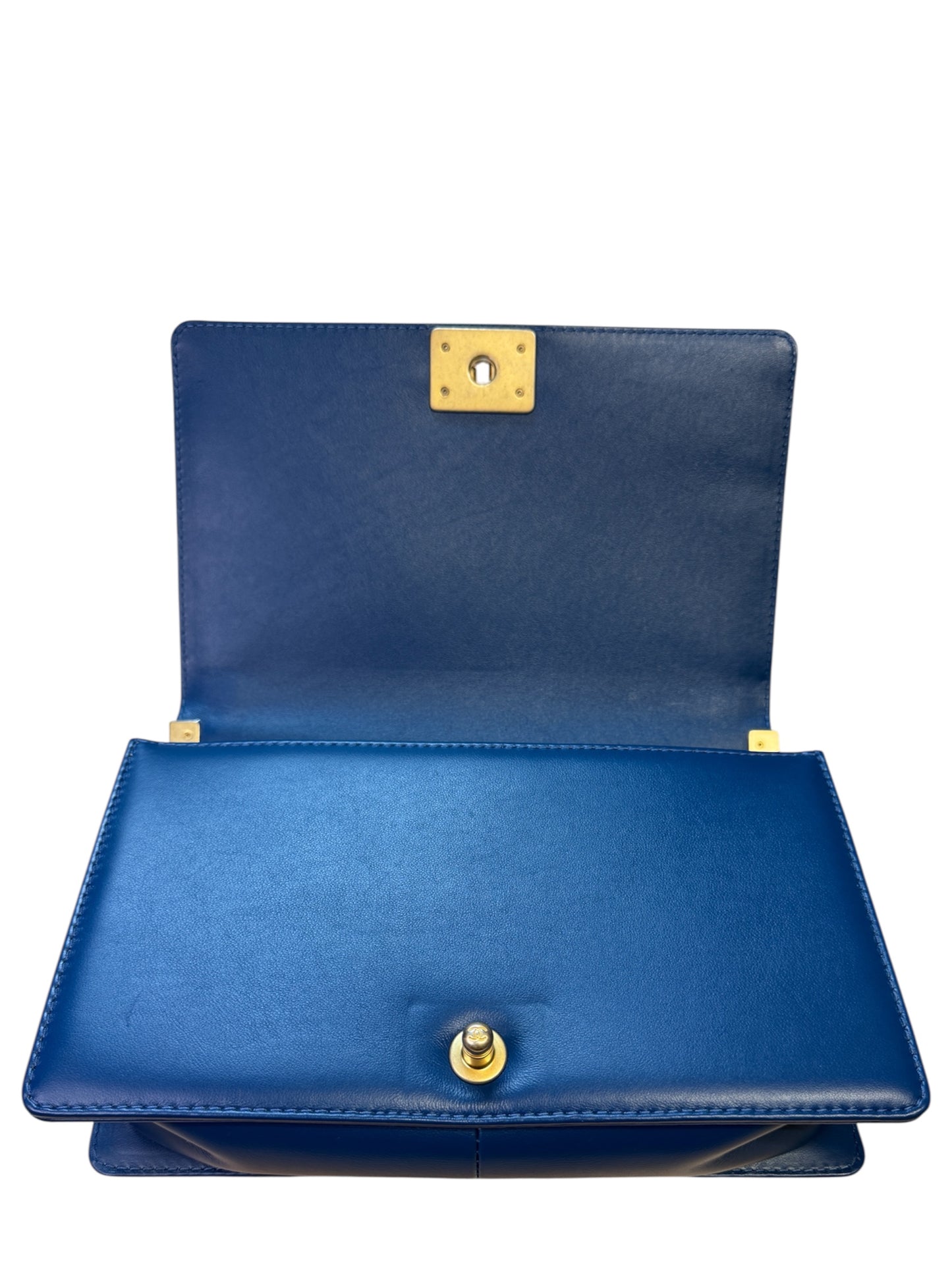 Chanel Boy Top Handle 28 Navy Blue