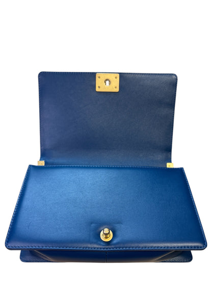 Chanel Boy Top Handle 28 Navy Blue