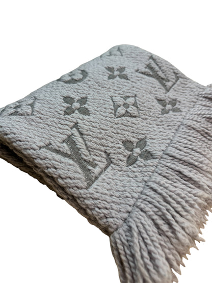 Louis Vuitton Wool Logomania Scarf Grey