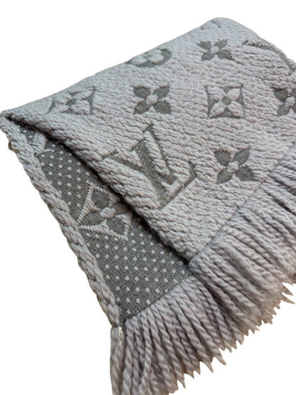 Louis Vuitton Wool Logomania Scarf Grey