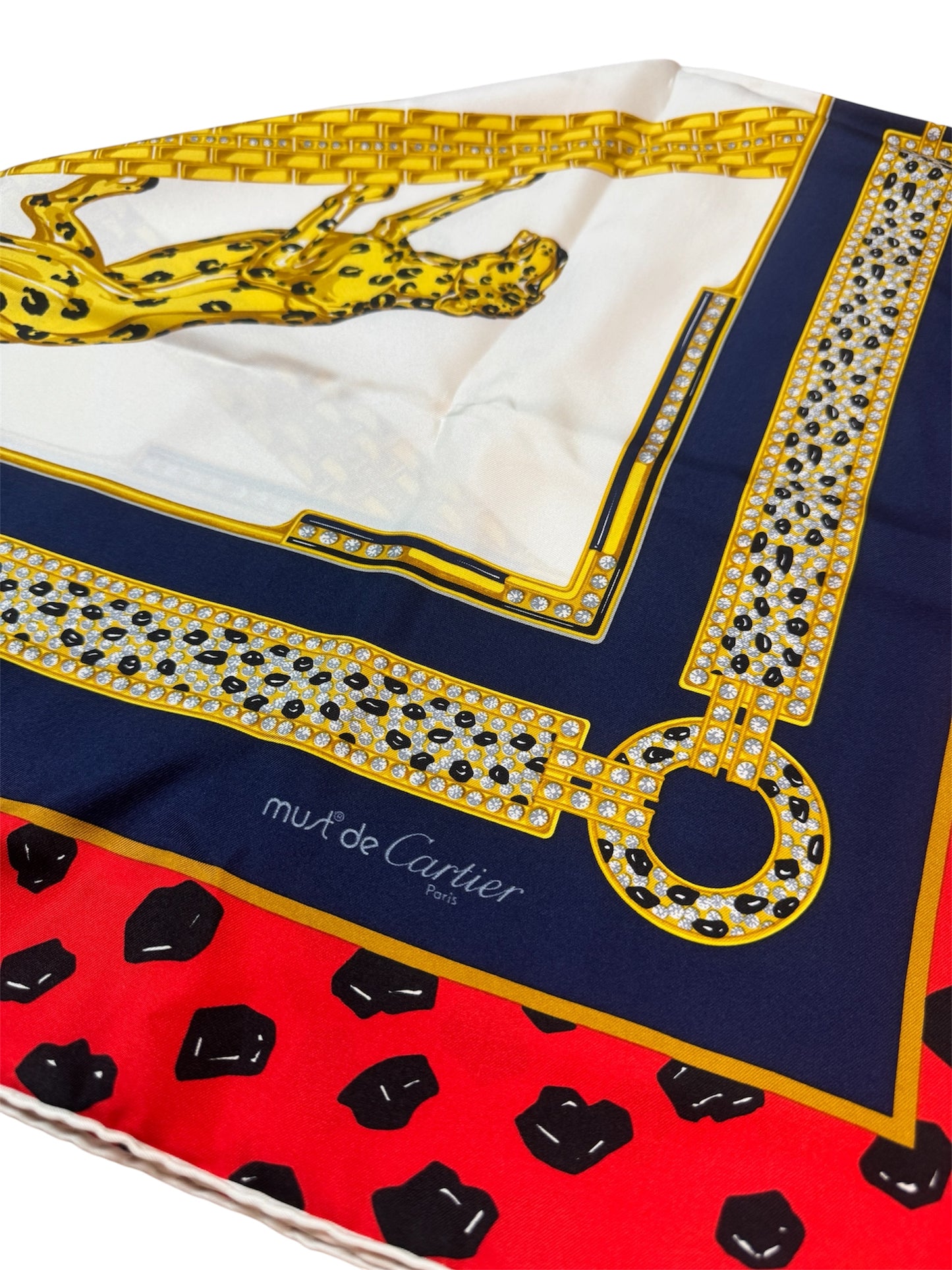 Must de Cartier silk scarf - Panther motif