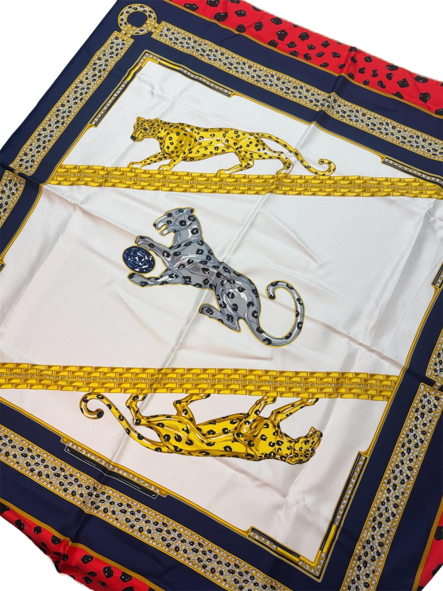 Must de Cartier silk scarf - Panther motif