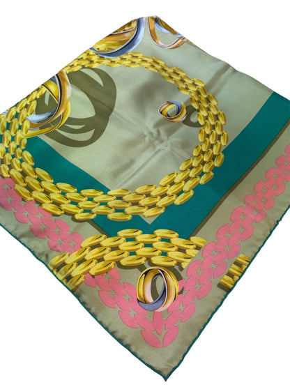 Must de Cartier silk scarf - Trinity ring & chain pattern