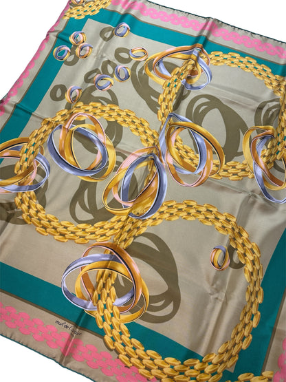 Must de Cartier silk scarf - Trinity ring & chain pattern