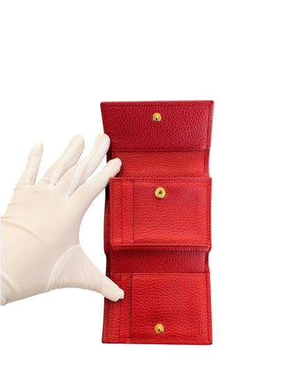 Gucci GG Marmont Trifold Wallet Red