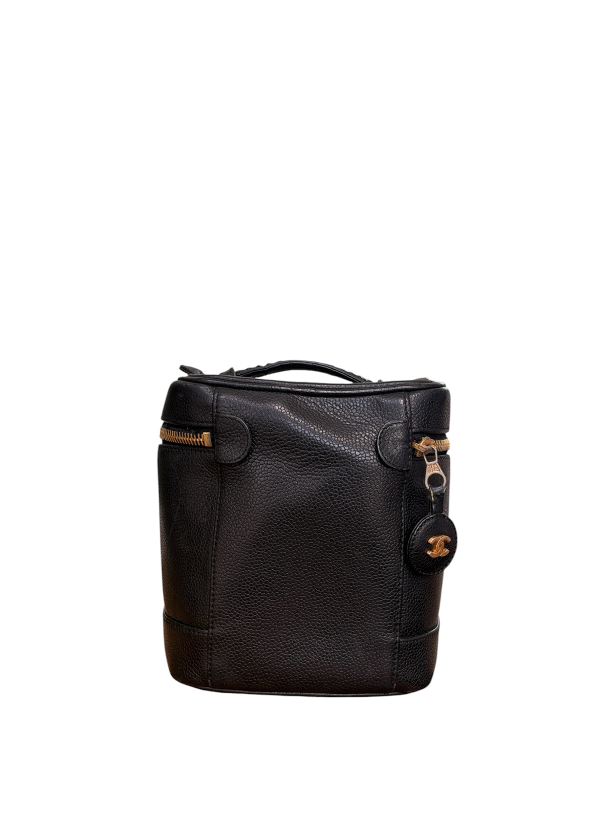 Chanel CC Caviar Leather Vanity Bag Black