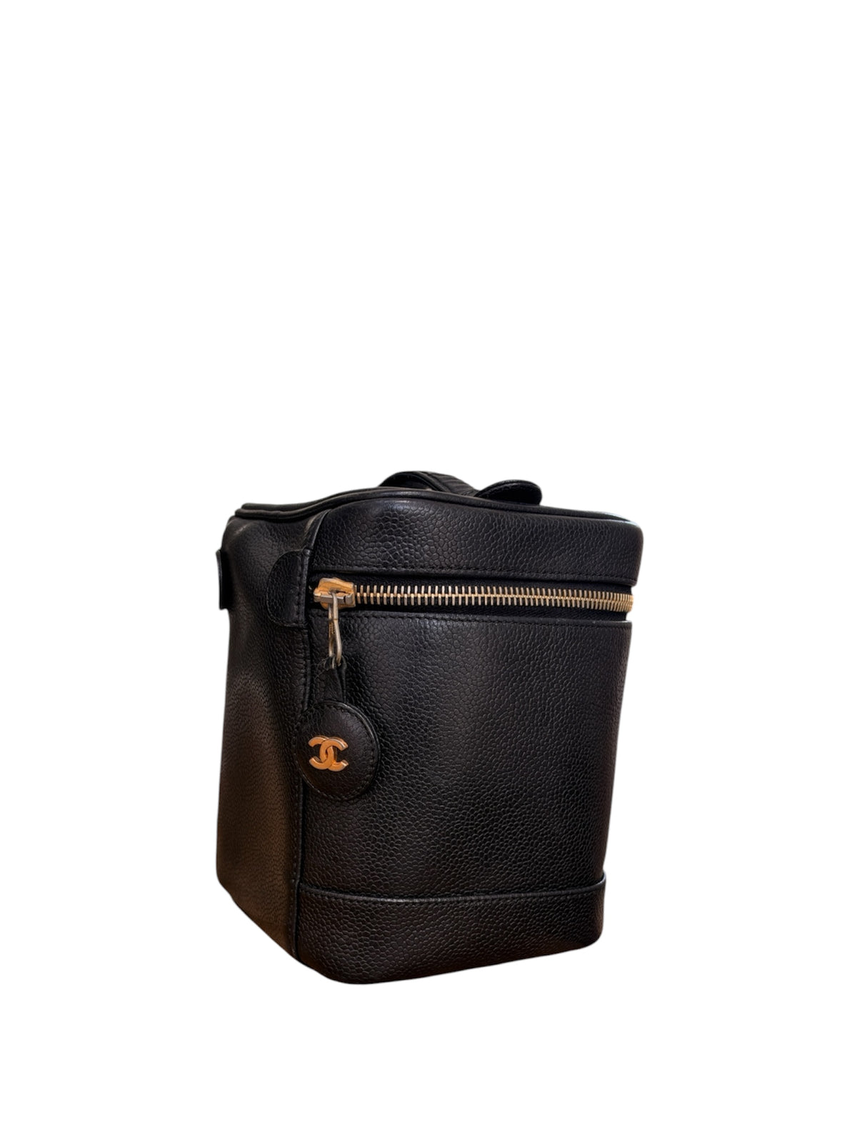 Chanel CC Caviar Leather Vanity Bag Black