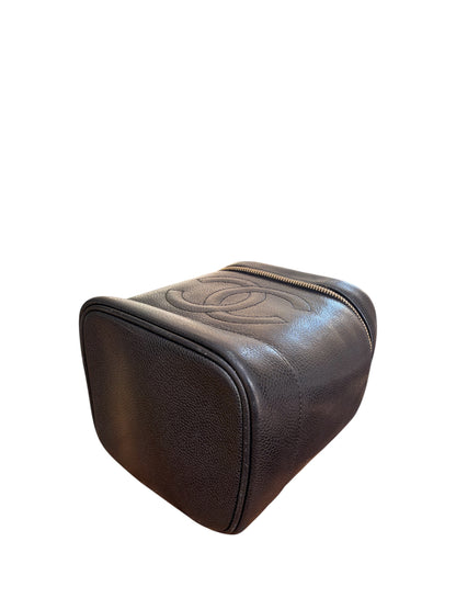 Chanel CC Caviar Leather Vanity Bag Black