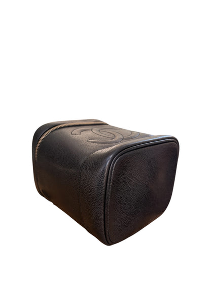Chanel CC Caviar Leather Vanity Bag Black