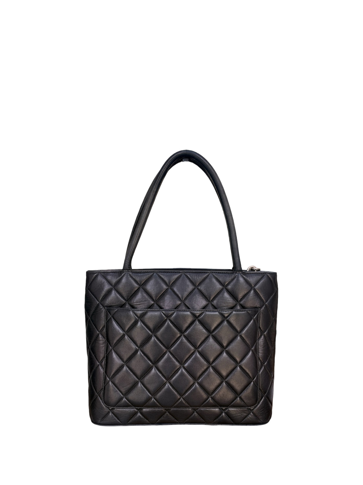 Chanel Medallion Tote Bag Black - Silver Hardware