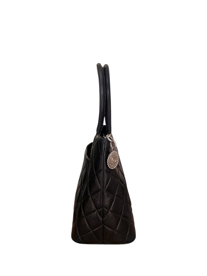 Chanel Medallion Tote Bag Black - Silver Hardware