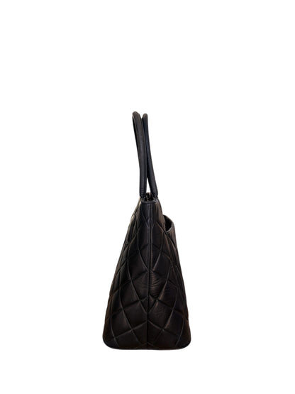 Chanel Medallion Tote Bag Black - Silver Hardware