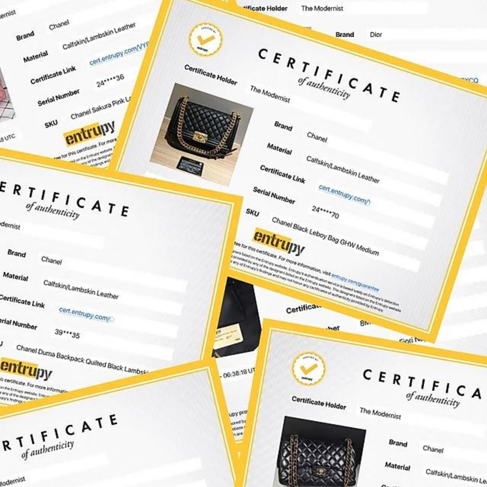 1 Certificate of Authentication with Entrupy ™ – Mastro Luxe South