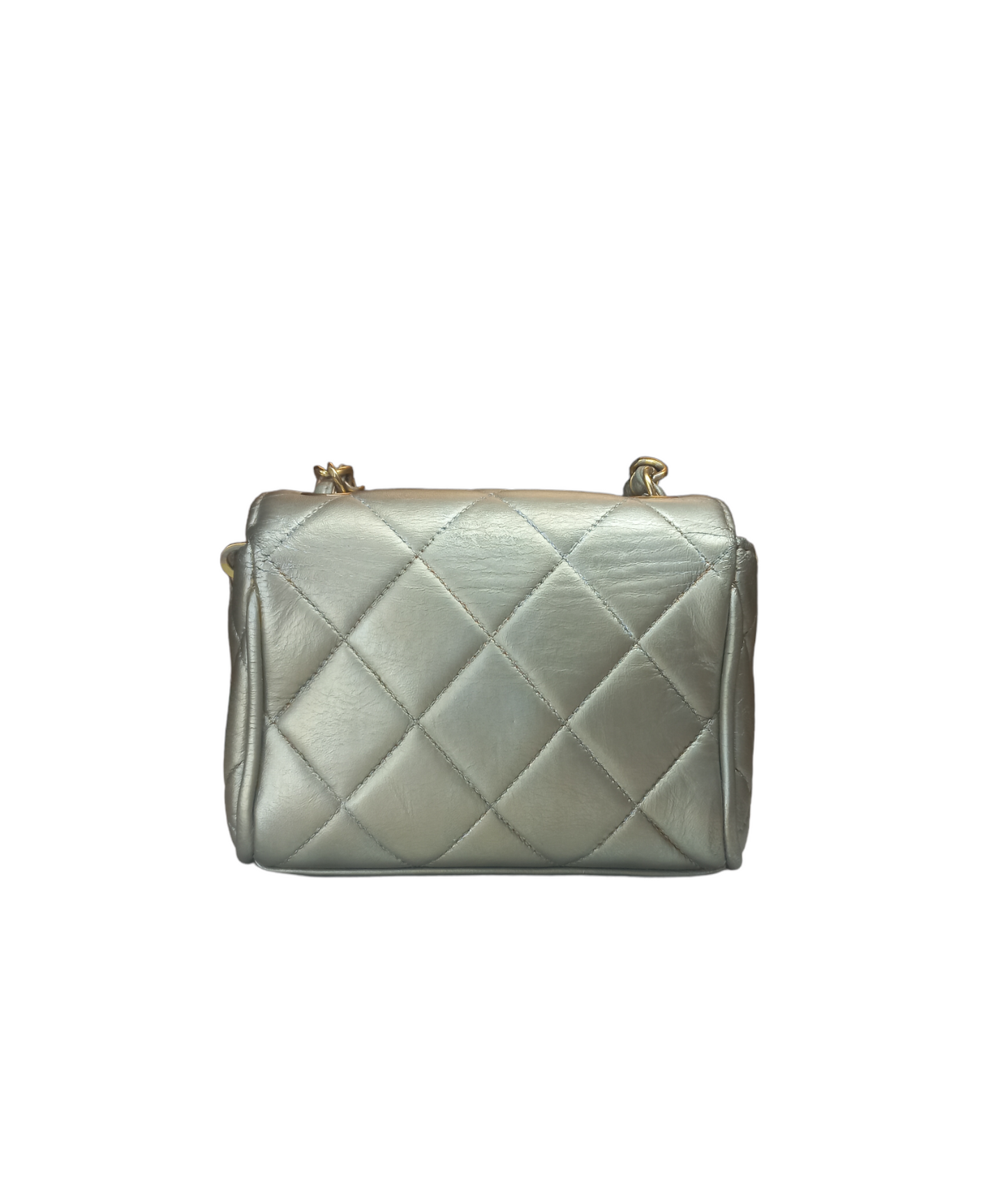 Chanel Mini Matelasse Ram Leather Single Flap Chain Bag Gold