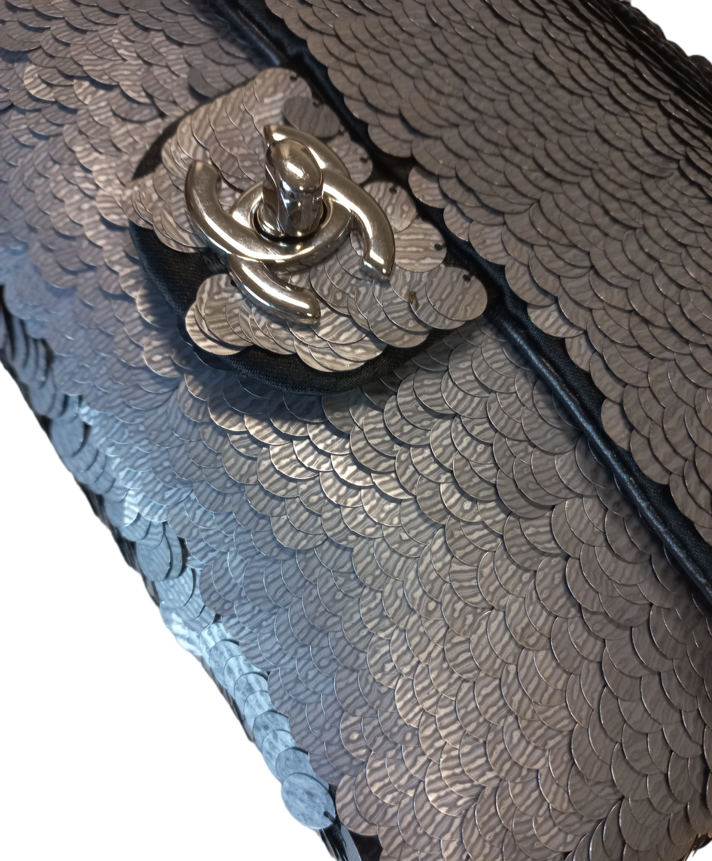 Chanel Dark Grey Sequin Small Flap Bag