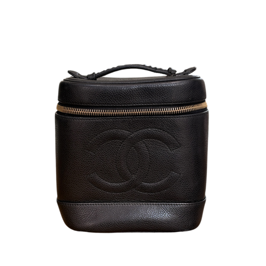 Chanel CC Caviar Leather Vanity Bag Black