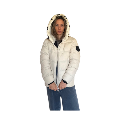 Moncler White Hooded Puffer Jacket